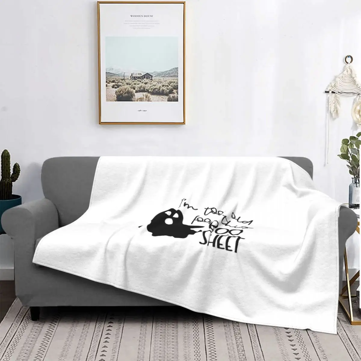

I'm Too Old For Thid Boo-Manta de sambana, para cama colcha, edredones a Куадрос, Sudadera con капуча a Куадрос аниме, manta