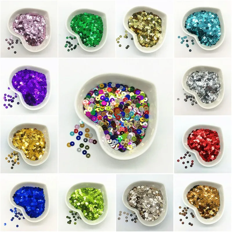 Плоские круглые пайетки из ПВХ россыпью 3 мм 4 5 6 для шитья рукоделия свадебного