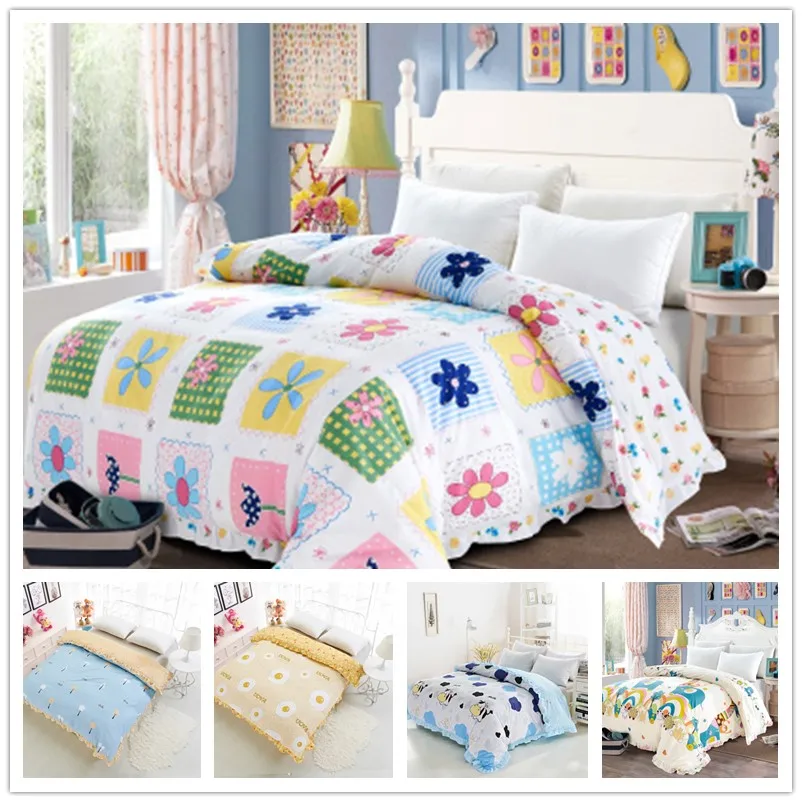 Пододеяльник в пасторальном стиле с рисунками из мультфильмов для девочек 100%