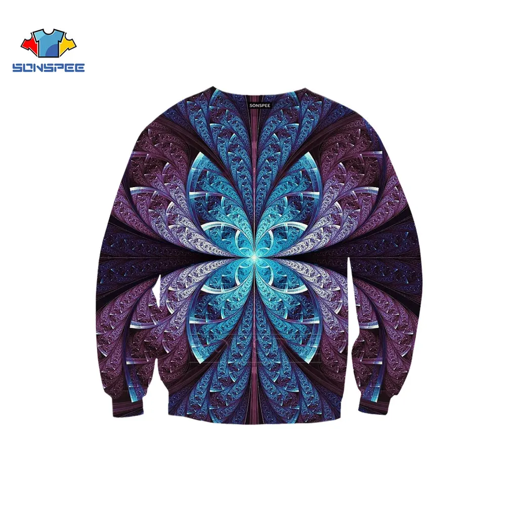

SONSPEE 2021 New 3D Printing Plus Size Prety Neck Sweatshirt Geometry Personality Fashion Abstract Style Unique Bright Dark