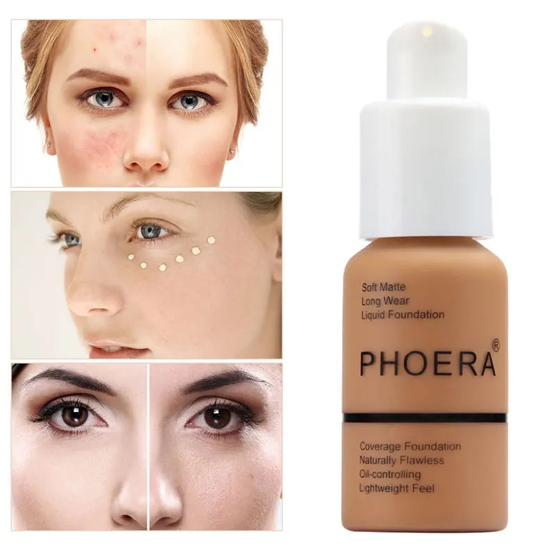 30ML PHOERA Foundation Makeup Base Cream Mineral Touch Whitening Concealer Soft Matte Oil-control Hot Deals TSLM1 |