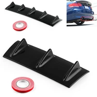 2 size universal for ikon style rear bumper lip diffuser 7 fin gloss black abs 152mm