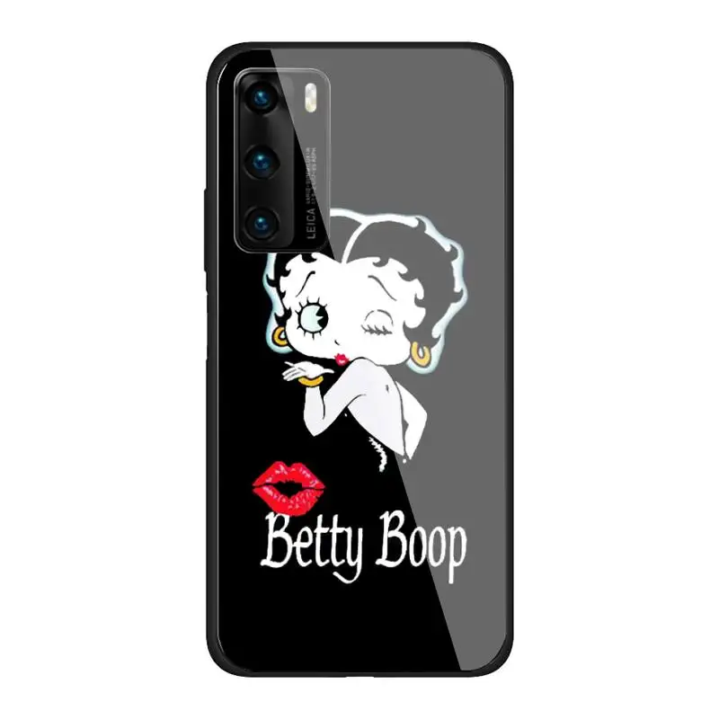 

Pink Sexy Betty Boop Phone Case Glass Fundas For Huawei P20 P30 Lite Mate 9 10 20 Pro Nova 3i 5 3E Cover Accessories