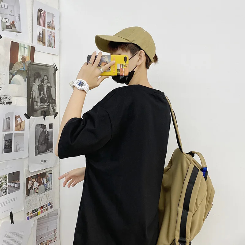 Летняя мужская футболка с мультипликационным принтом динозавра уличная одежда в