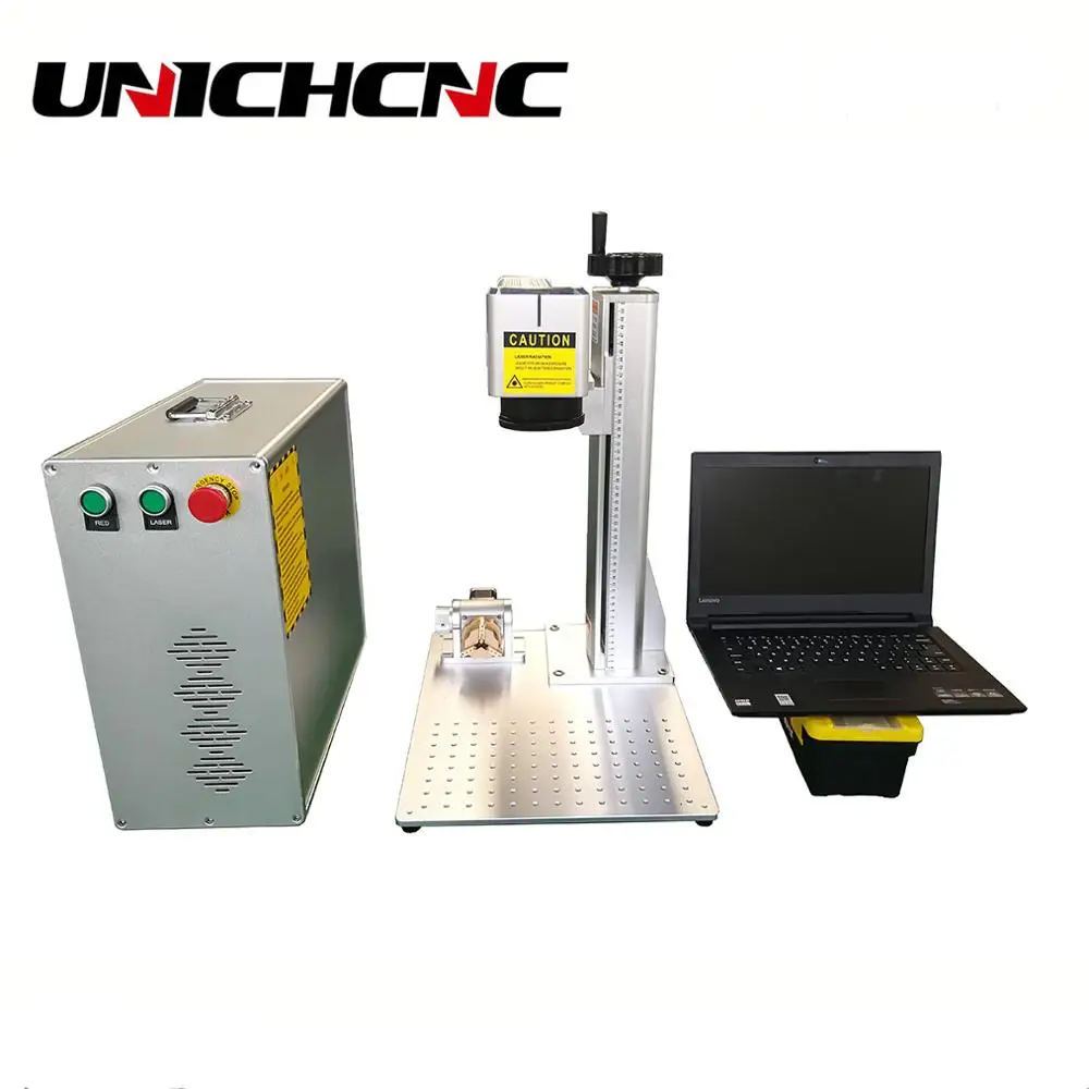 Удобная портативная волоконно лазерная маркировочная машина UNICHCNC 20 Вт 30 для