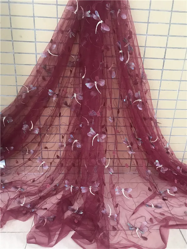 

Вышитая кружевная ткань, африканская французская сетчатая кружевная ткань, Женская Высококачественная для вечернего платья