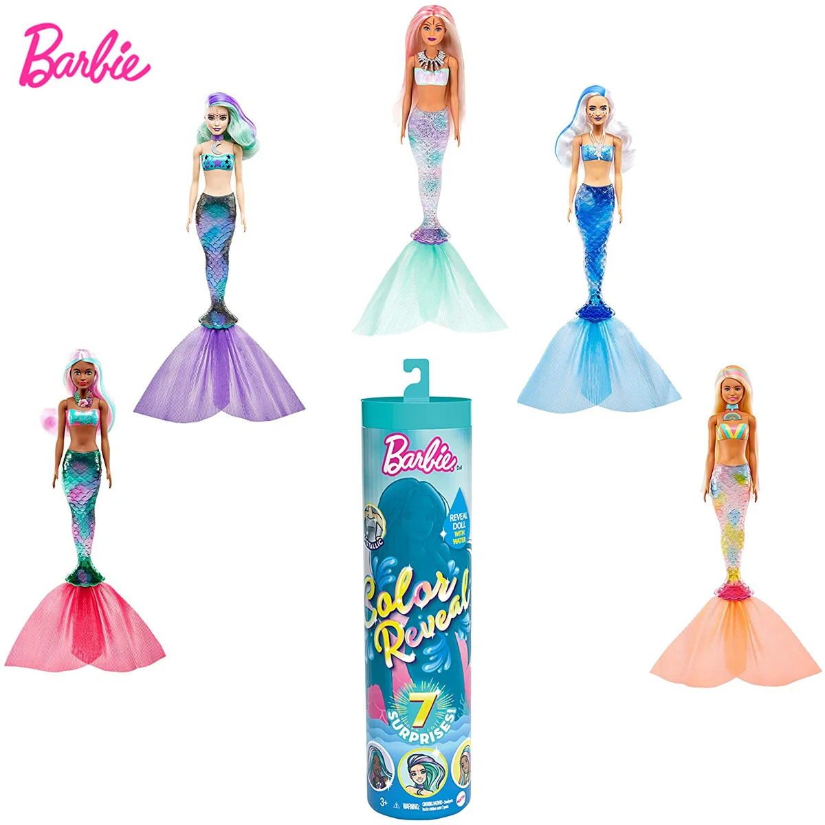 Барби сюрприз глухая коробка Цвет раскрыть куклы русалки тема Температура
