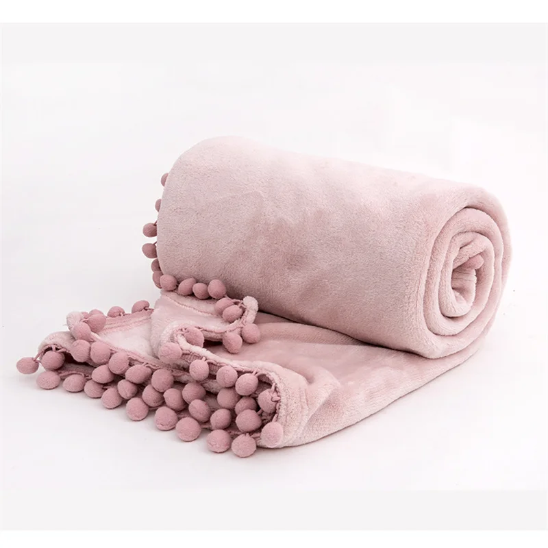 Одеяло с шариками Bayberry однотонное фланелевое одеяло для дивана простыни йоги