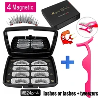 mb 4 pairs 4 magnet magnetic eyelashes reusable faux cils magnetique natural with gift box mink eyelashes handmade false lashes