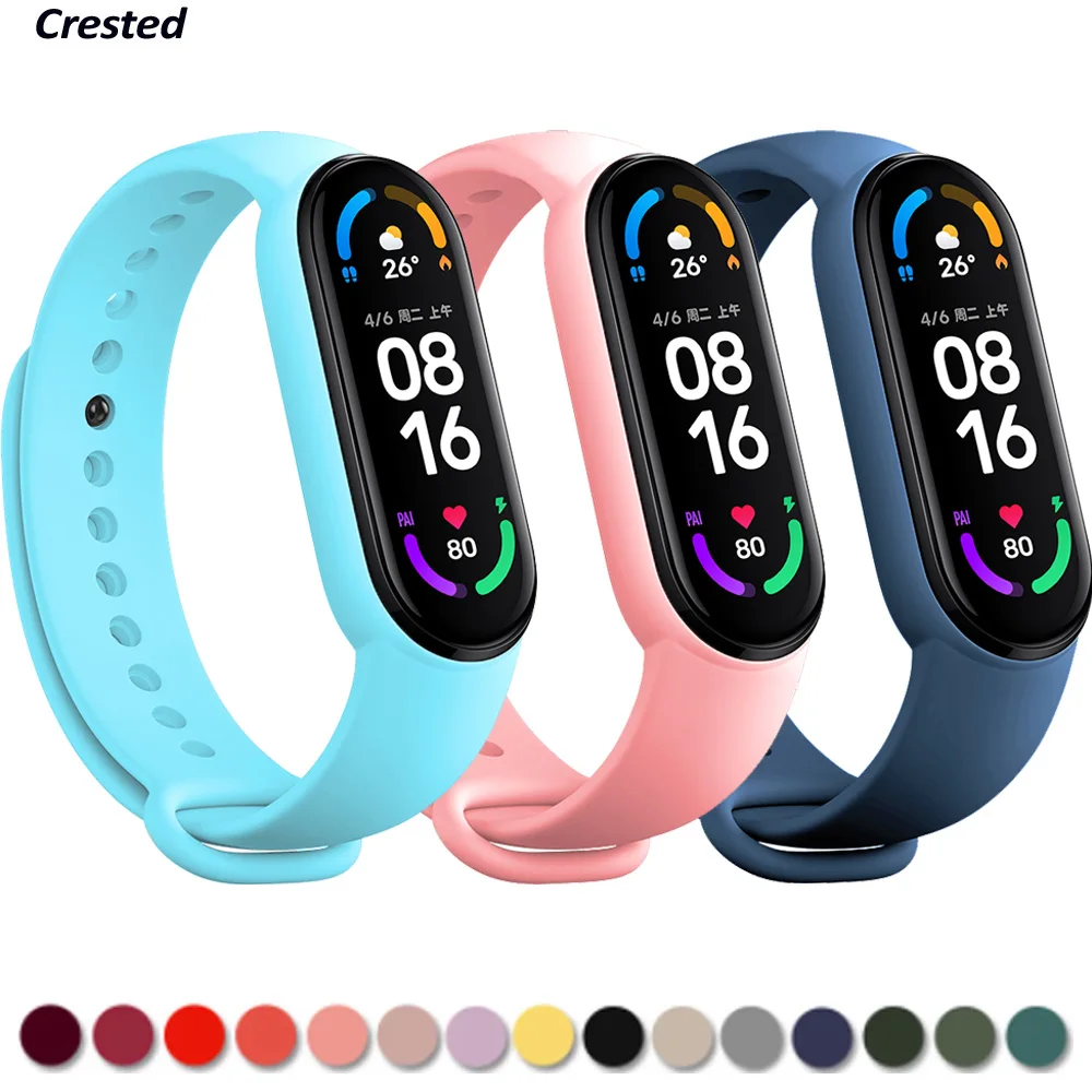 

Bracelet for Mi band 6 Strap Sport Silicone Miband4 miband 5 Wrist correa Replacement Wristband for xiaomi Mi band 4 3 5 strap