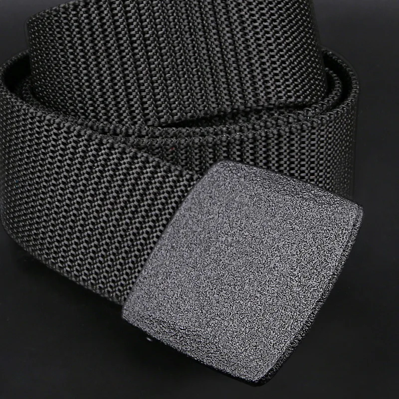 

Non-Metallic Non-Magnetic Buckle Nylon Belt No Hole Universal Unisex Belt for Men Women LXH