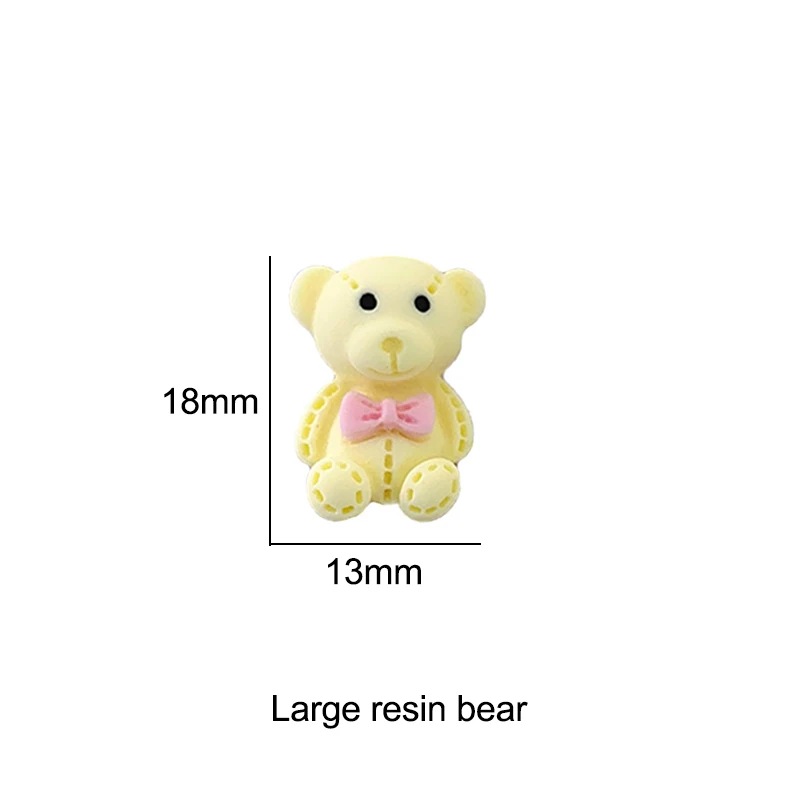 

10/30pcs Large Resin Bear Nail Art Decoration Flat Back Three-Dimensional Carving Cartoon Bear Fingernail DIY Accessories