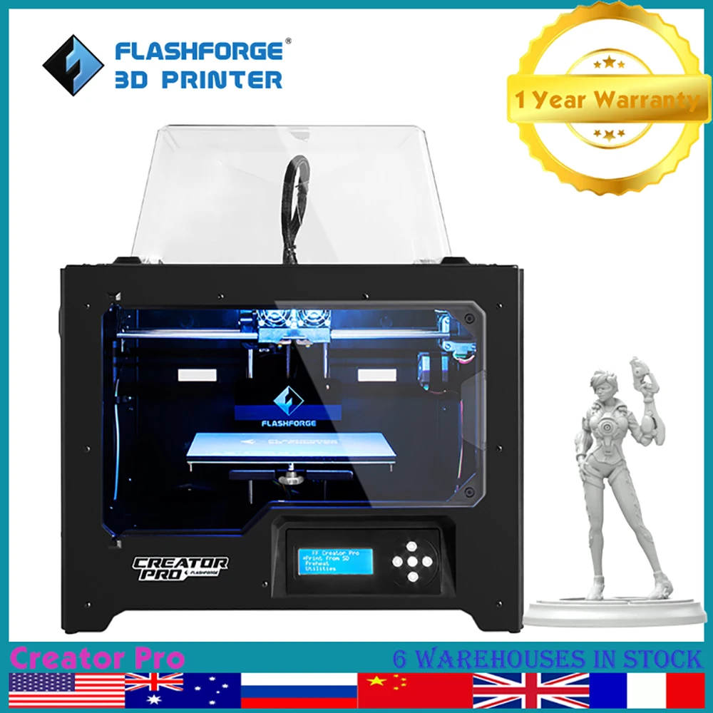 Online Flashforge Creator Pro 3d Drucker Kit Dual Extruder Zwei Farben Druck Heizung Bett Alle Metall Rahmen Hohe Präzision Impresora 3d