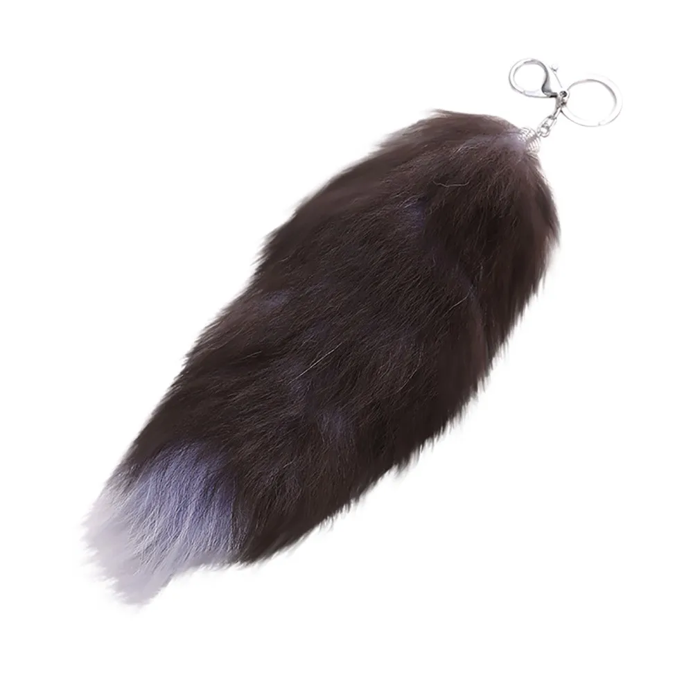 New Design Cute Fox Tail Keychain Pendant Women Key Ring Holder Pompoms Chains Festival Gift for Adults | Украшения и аксессуары