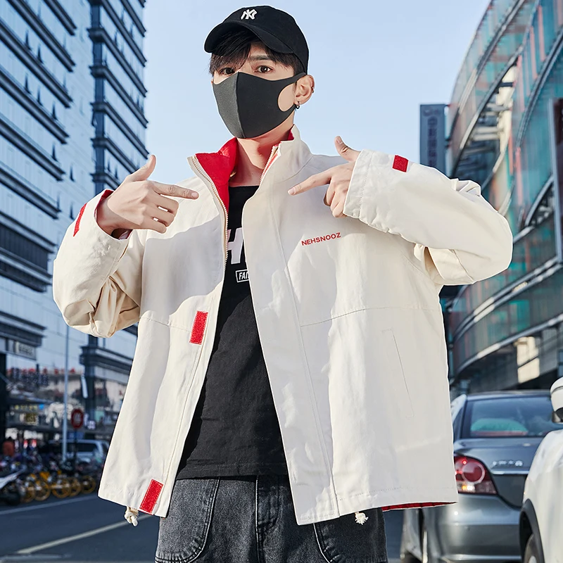 

Красивая брендовая мужская одежда, популярная осенне-зимняя куртка, теплая одежда, модная ветровка с длинным рукавом в Корейском стиле, топ...