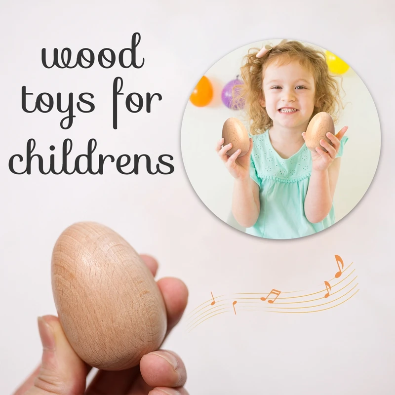 

1Pcs Wooden Egg Maracas Shakers Music Percussion Toy Early Educational Montessori Toys Musical Instrument Toy for Kids Children
