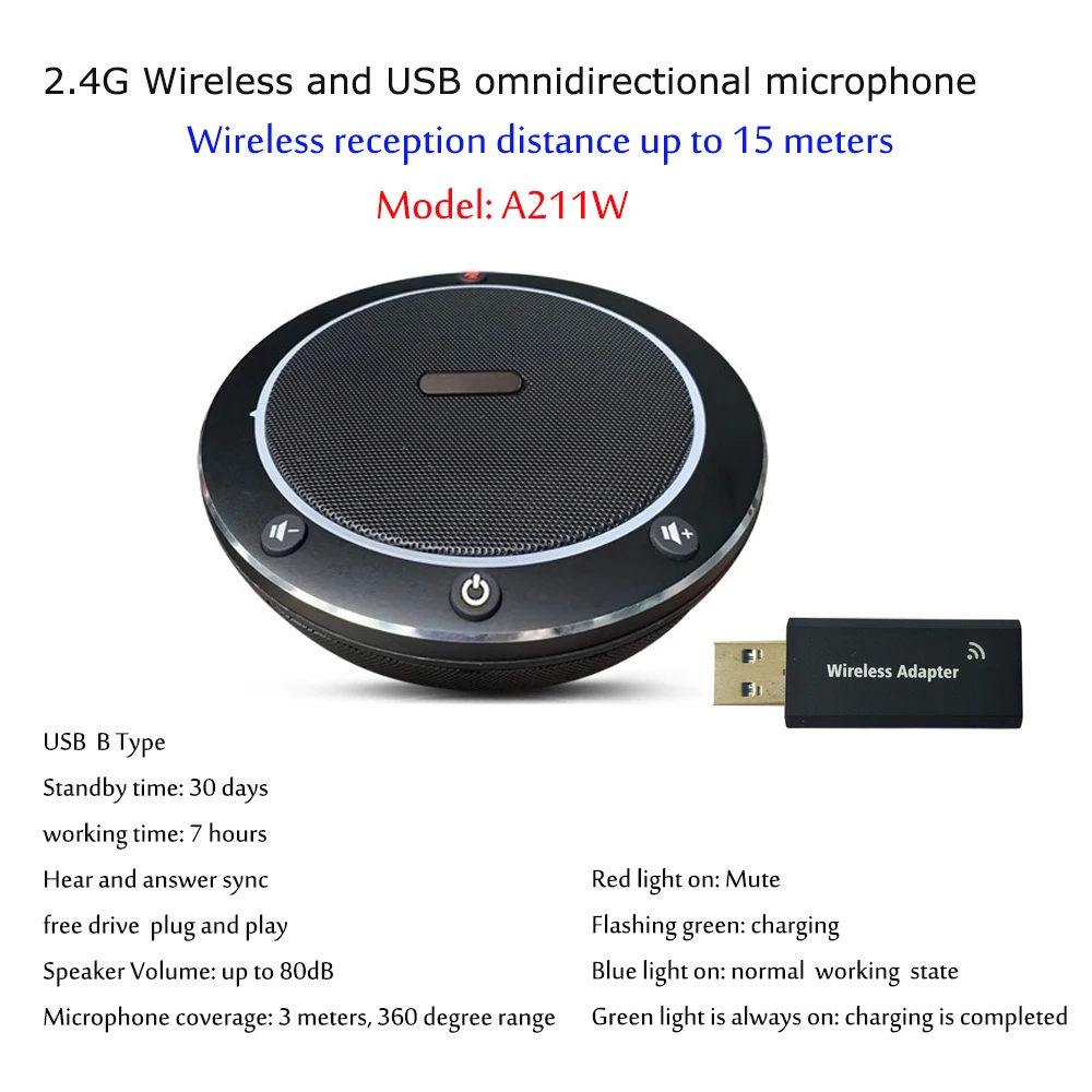 Беспроводная звуковая колонка A211W с поддержкой USB для Zoom Huawei программное