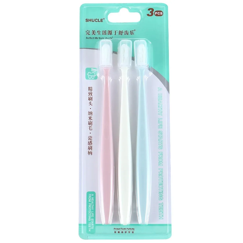

3pcs/set Soft Toothbrush Adult Silicone Nano Brush Oral Care Nano-aPortable Travel Eco-friendly Brush Tooth Care Oral Hygiene
