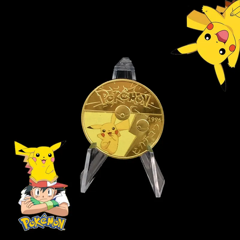 

Pokemon Collect Coin Classic Toys Golden Coin Bikachu Series Unisex Gifts Commemorative Coins Dolls Game Card Children Pokemon