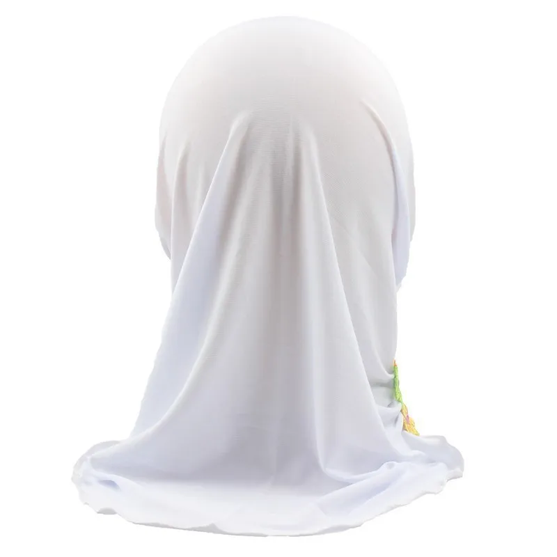 Мусульманский хиджаб для девочек, исламский шарф в арабском стиле, шали с красивыми цветами, около 45 см, для девочек от 3 до 7 лет