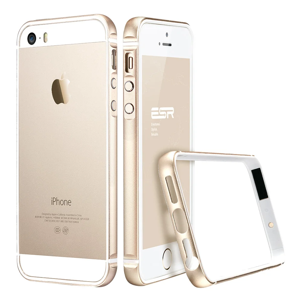 Gold Чехол для iphone 5s/SE, ESR металлическая рамка ультра тонкий алюминиевый сплав рамка мягкий бампер чехол для iphone SE/5/5s - Цвет: Gold