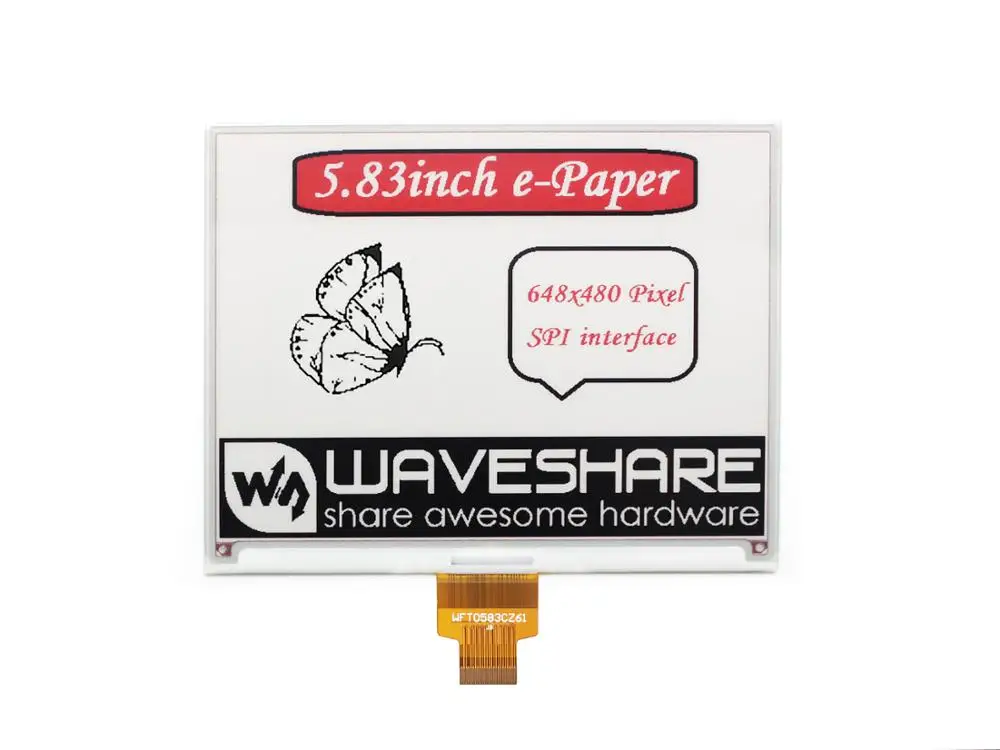 5 83 дюймовый e-Paper (B) 600x448 E-Ink сырой дисплей красный черный белый три цвета e Paper SPI
