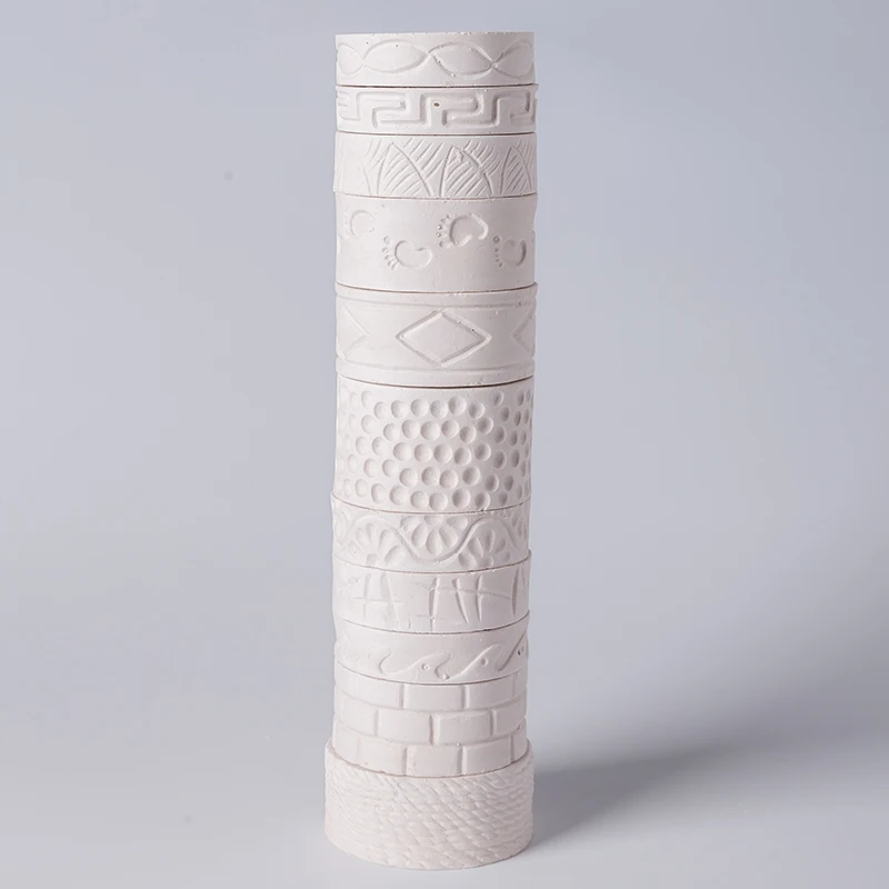 11 шт./компл. печатных грязи рулон креативные инструменты для гончарного дела с