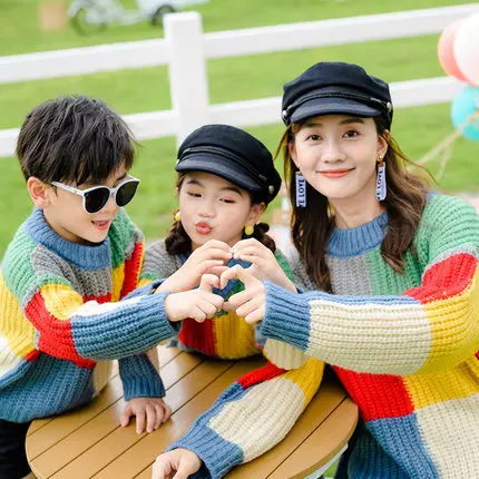 Одежда для матери и сына 2019 зимняя семейная одежда модная мультяшная отца папы