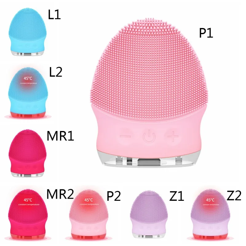 

Mini Warm Electric Face Cleansing Brush Silicone Sonic Vibration Cleaner Deep Pore Cleaning Skin Massage Face Clean Brush k7