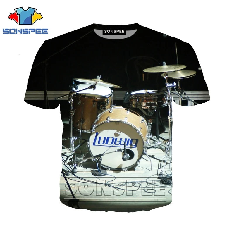 Anime 3d print funny music t shirt Men Women fashion t-shirt drum set sexy kids Harajuku top tee Funny shirts homme tshirt A48 - Цвет: 19