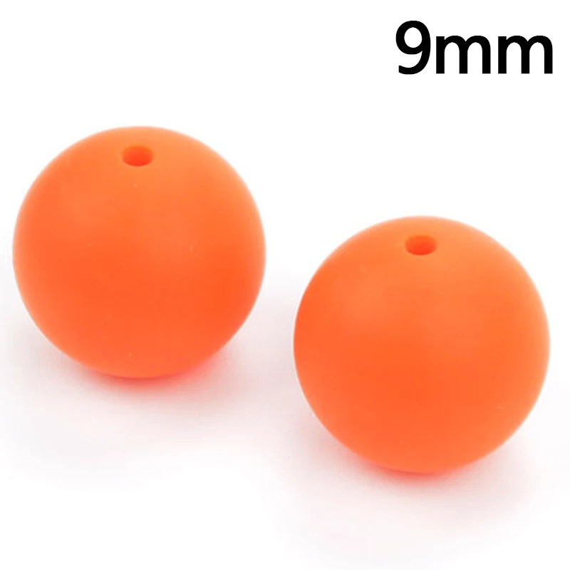 Orange LOFCA 50 шт./партия 9 мм Силиконовые Бусы Длинные Прорезыватели для зубов еда без бисфенола-а класс детский Прорезыватель жевательные DIY ювелирные изделия ожерелье изготовление - Цвет: Orange