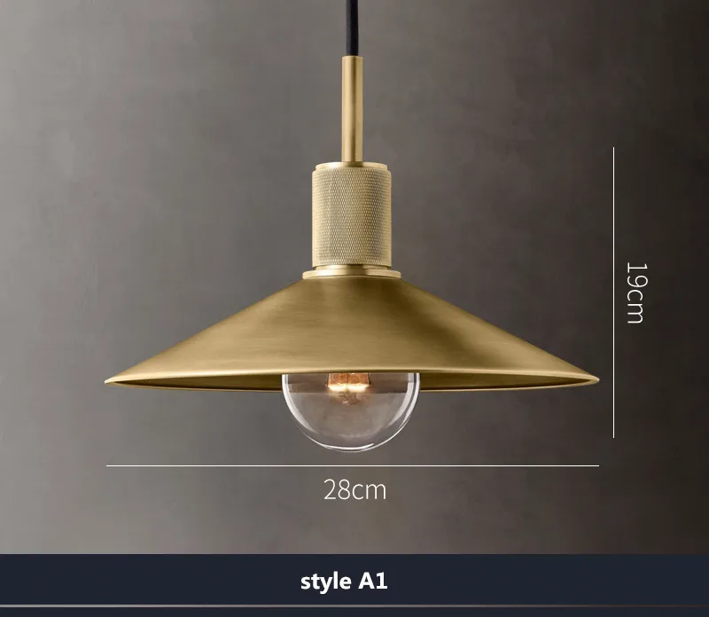 style A1 Американский родиевая лампа Edison E27 светодиодный подвесной светильник, LED потолочный светильник, светодиодный потолочный из золотистого металла Стекло светодиодный подвесной светильник Lamparas светильники - Цвет абажура: style A1