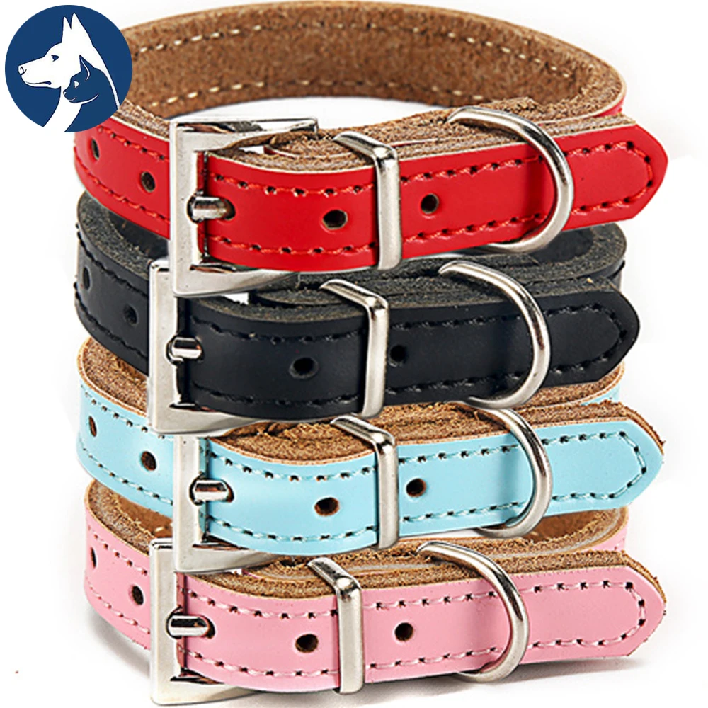 Большой Ошейник для собак кожаный широкий ошейник маленьких кошек прочный