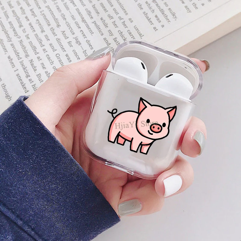 

Pig Soft TPU Case For Apple AirPods 2 Transparent Earphone Case For Airpods 1 Funda Capa