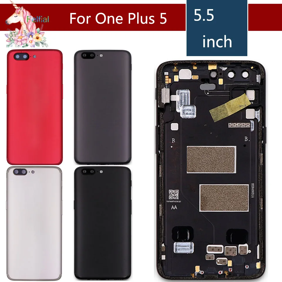 Original For One Plus 5T A5010 1+5T 5 OnePlus A5000 Battery Cover Housing Protective Back Case+ Side Button | Мобильные телефоны и