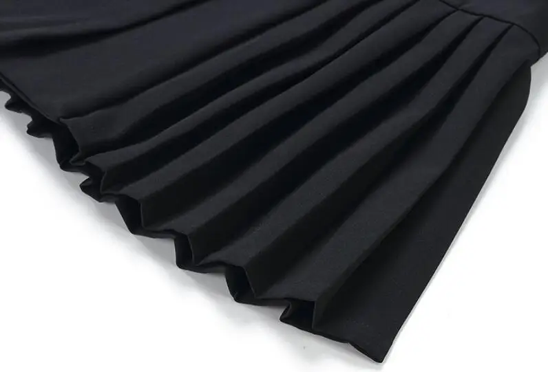 

Pleated Hem Patchwork Blazer Coat For Women OL office Long Sleeve Slim Female Suits Dress Spring Fashion Korean 2019 p186