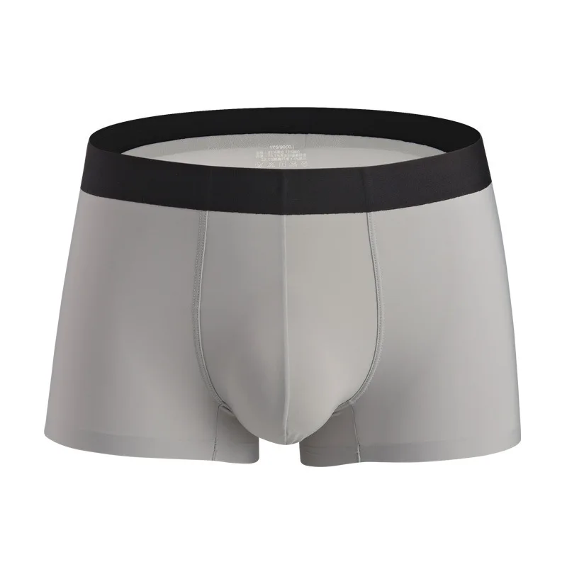 

Men Thin Ice Silk Underwear Mens Seamless Solid Color Panties Quick Dry Underpants Cueca Sexy Male Nylon Breathable Boxer Shorts