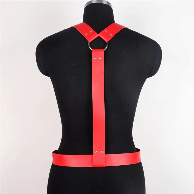 Женская кожаная портупея сексуальный красный пояс для чулок нижнее белье