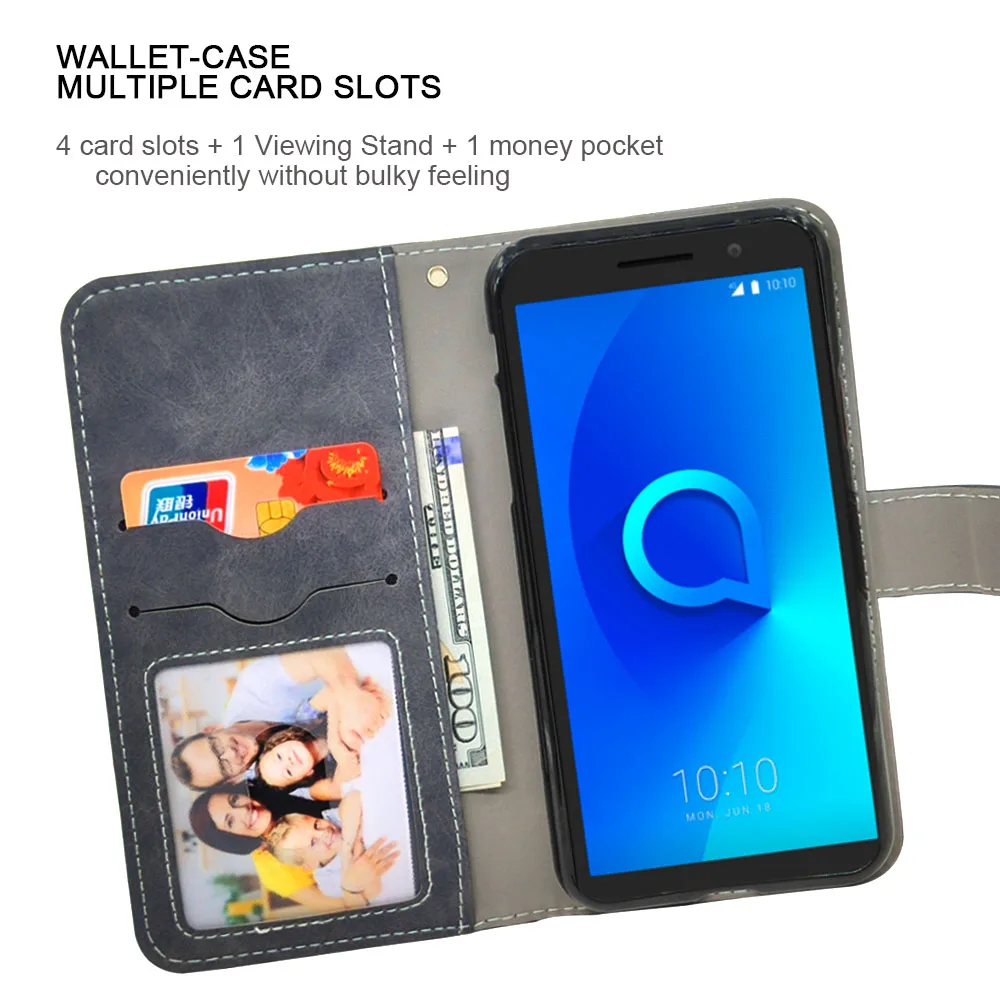 Роскошный Винтажный чехол для Alcatel 3 3V 3C 3X 5052 5099D 5026D 5058 книжка кожаный силиконовый
