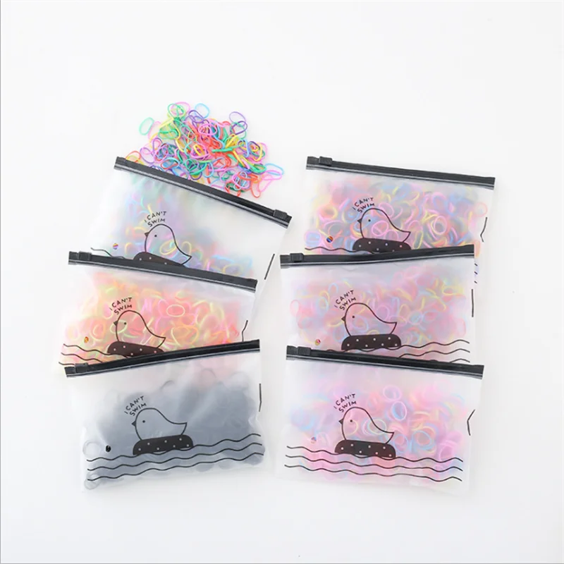 

500pcs Children's hair rubber band girl baby disposable rubber band hair rope small fresh head rope hair circle hair accessories