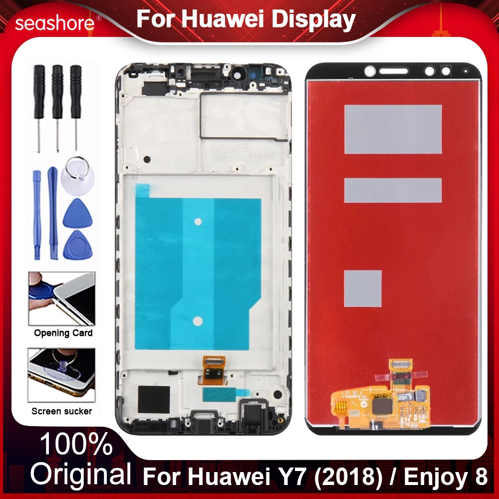 Original Huawei Y7 2018 pantalla LCD Digitalizador de pantalla t&aacute;ctil para Huawei disfrutar de 8 Y7 Pro Y7 primer 2018 LDN L01 piezas de repuesto-0