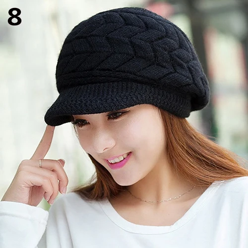 

Women's Winter Solid Color Warm Knitted Baggy Beret Beanie Hat Slouch Ski Cap fall hats for women 2020 berets caps for women