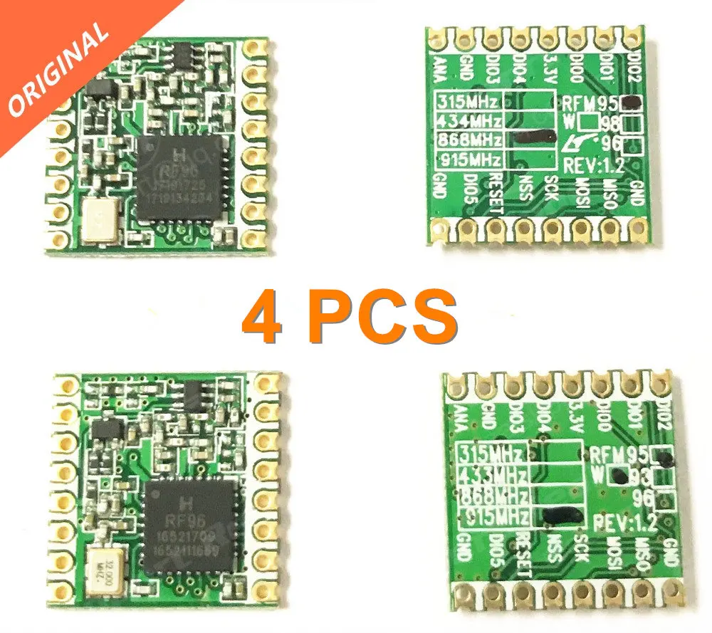Бесплатная доставка 4 шт. RFM95 RFM95W 868 915 868MHz LORA SX1276 беспроводной модуль