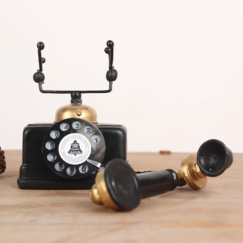 

European Retro Vintage Dial Telephone Ornaments Home Living Room Shop Counter Desktop Home decorations Gift