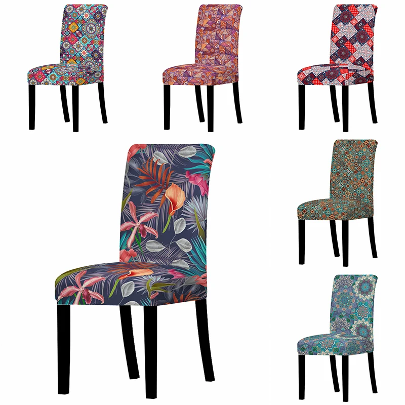 Богемный стул в цветочек чехол с принтом обеденный для кресла современный