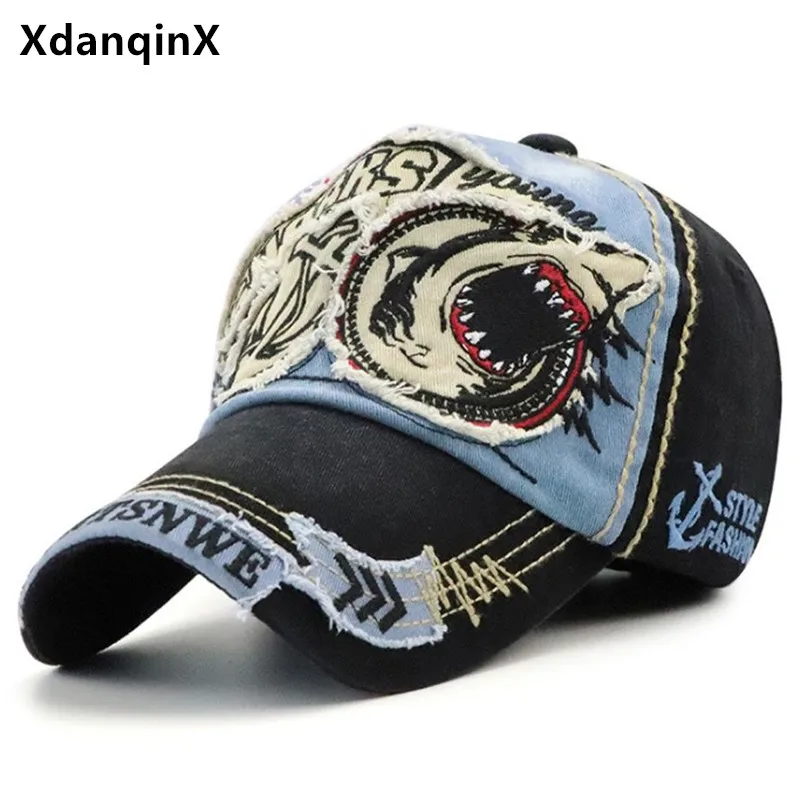 

XdanqinX New washed baseball caps for men women cotton cap personality hip hop hats casual sports cap adjustable size brands hat