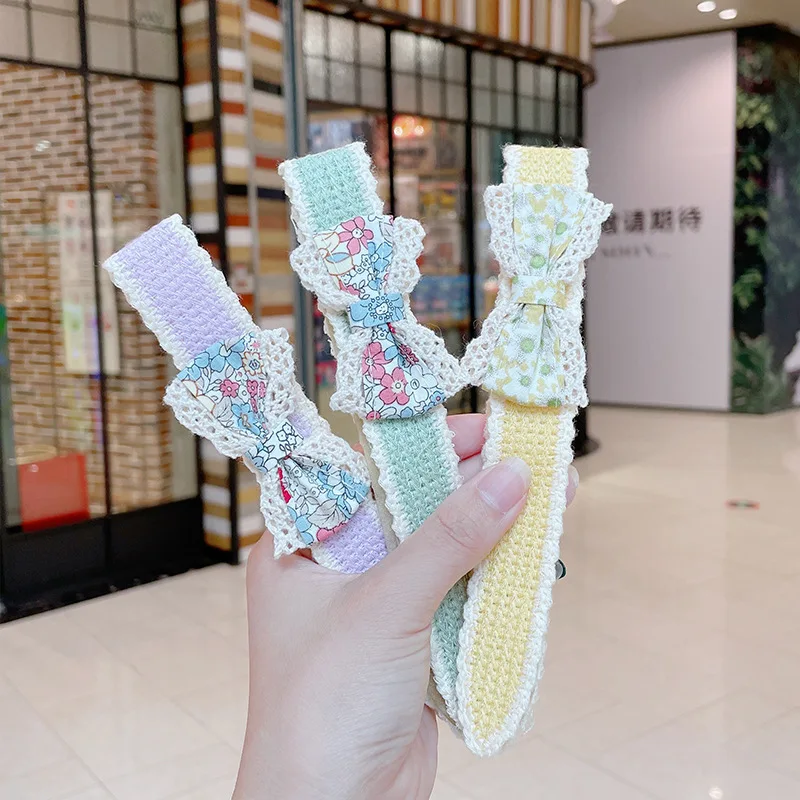 

Детская повязка на голову на липучке, аксессуары для волос, летние челки для девочек, наклейки, поломанная повязка для волос, детская заколк...