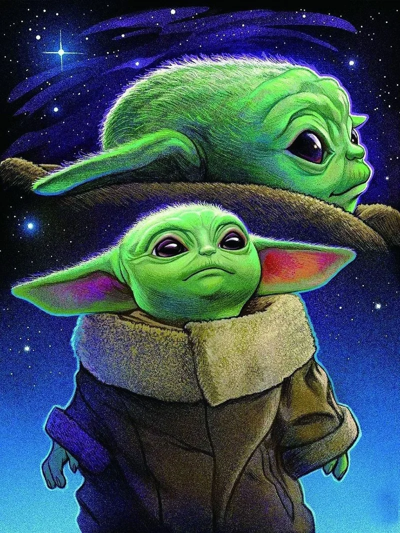 Алмазная вышивка Yoda Grogu полностью круглая 5D сделай сам мандалор украшение для