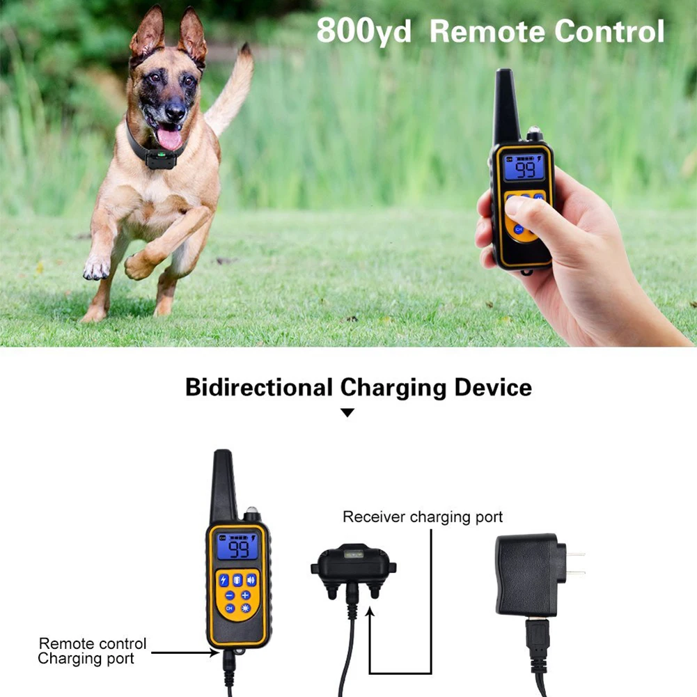 

LED Remote Control Dog Training Collar Ultrasonic Sound Anti Bark Training Control Collar No Barking Pet Dog Collars