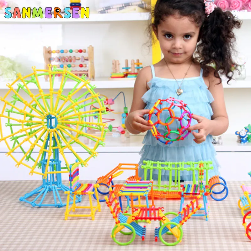 1100 Pcs Plastic DIY Blocks Toy Geometry Construction Set Model And Building Educational Developmental Toys For Kids | Игрушки и хобби